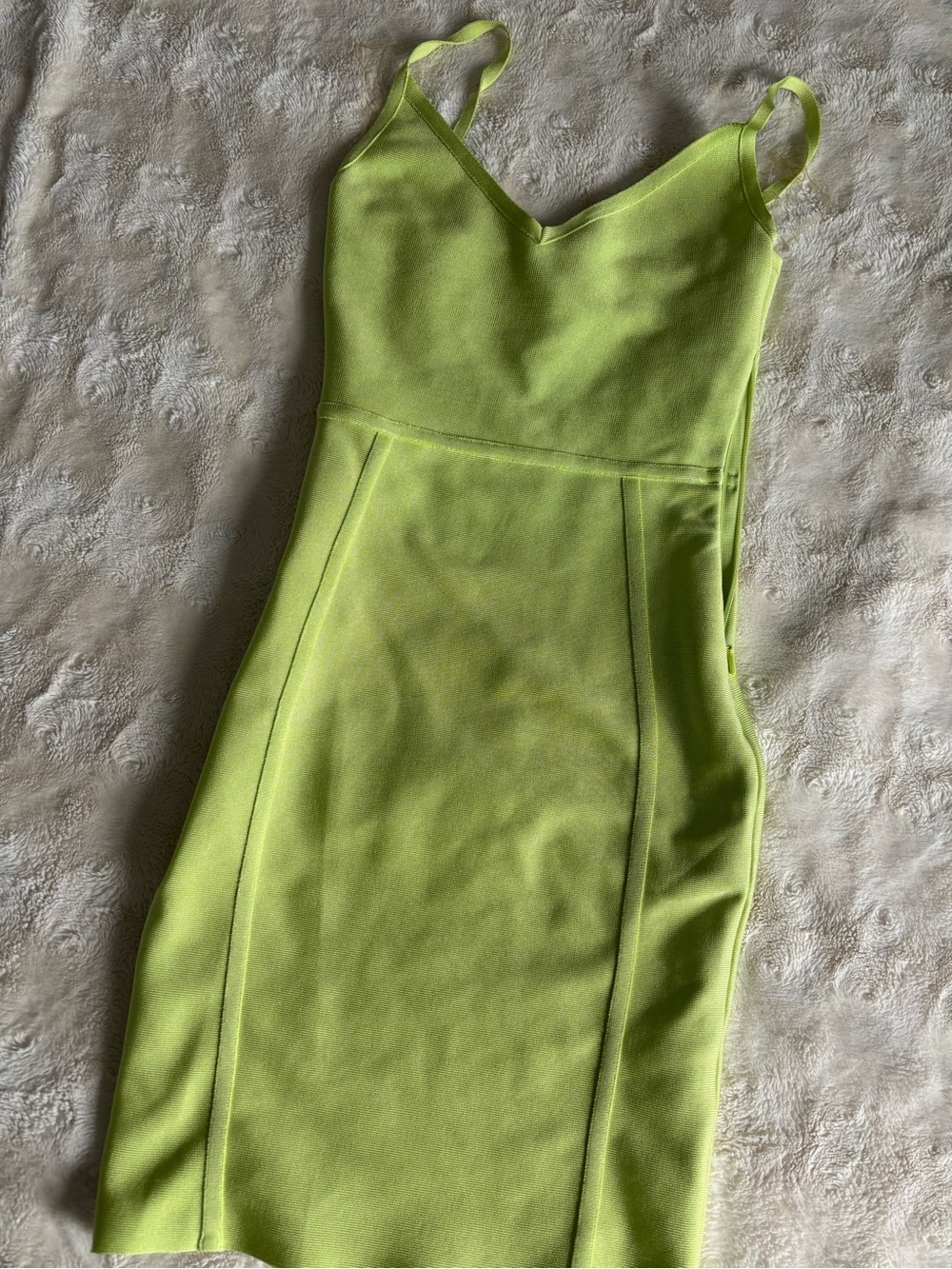 Meshki Neon Lime Midi Dress with Spaghetti Straps